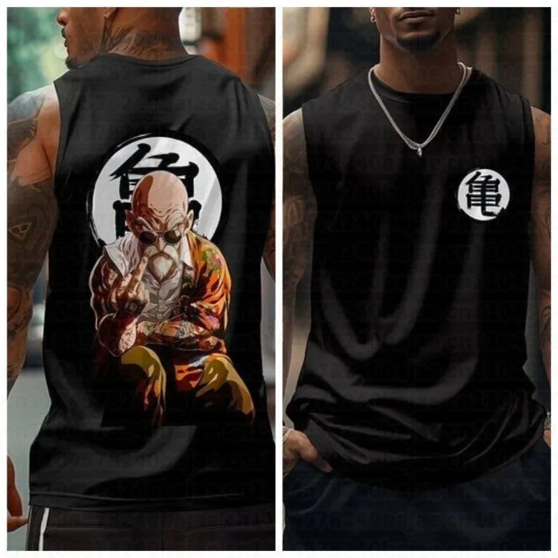 Dragon Ball Master Roshi Anime Muscle Tank Top Men Streetwear