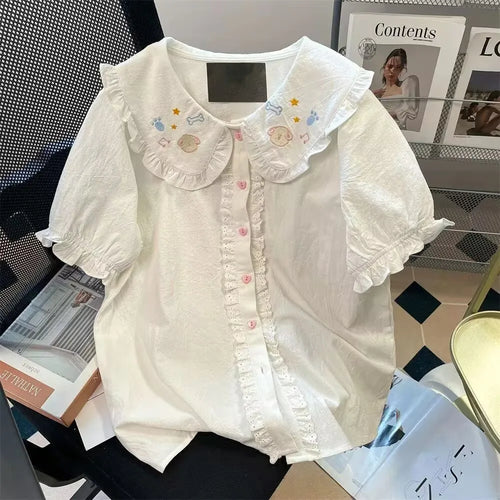 Japanese Kawaii Cute Lolita Blouses Women Vintage Sweet Schoolgirl