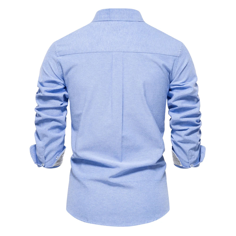 AIOPESON 2023 New Autumn Cotton Men's Oxford Shirt Long Sleeve Button