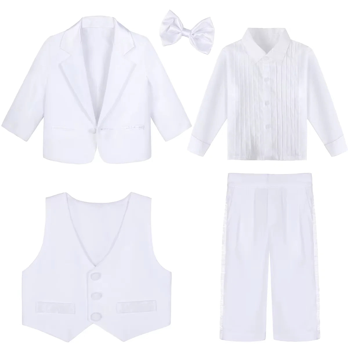 Baby Boy Baptism Outfit Infant Tuxedo Christening Wedding Birthday