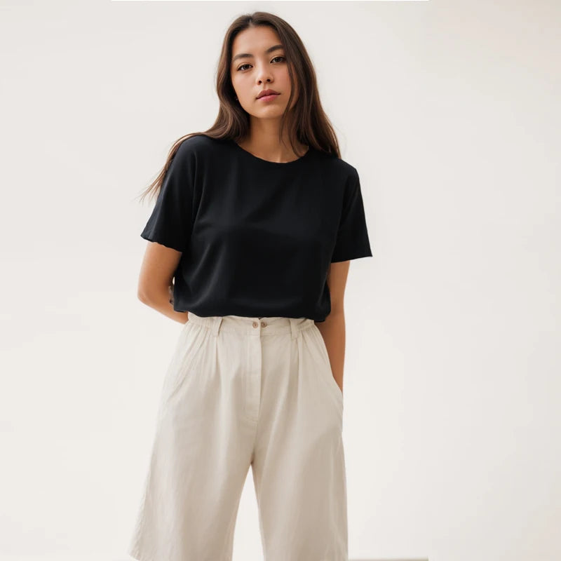 Cotton Short Sleeve Tops 220 Grams Heavy T-shirt Y2k Casual