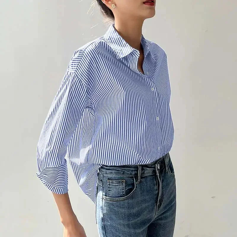 Women Spring Summer Blouses Shirts Lady Fashion Casual Long Sleeve