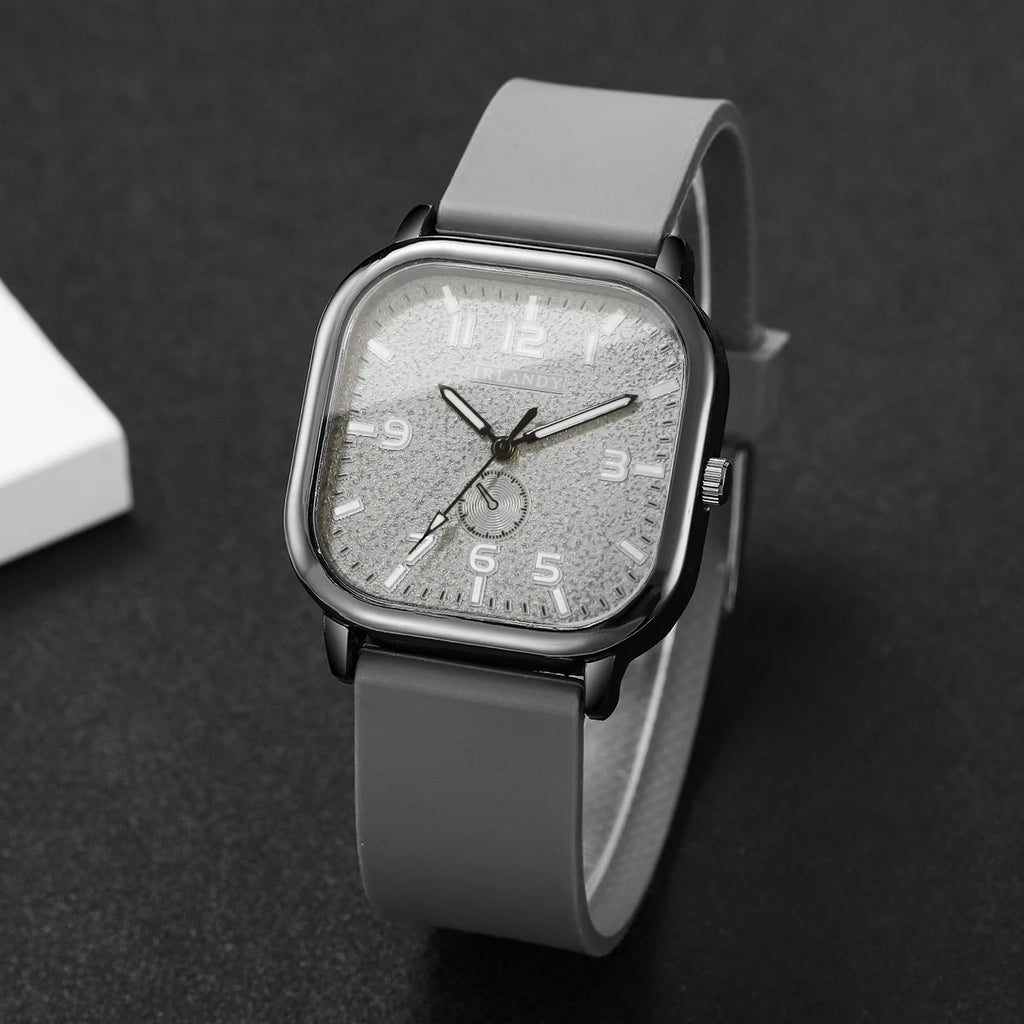 Fashion Square Women's Watch Casual Silicone Strap Quartz Watches
