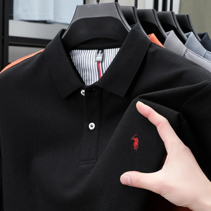 100% pure cotton men's breathable short sleeve T-shirt high-end luxury