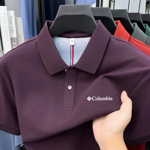 100% pure cotton 2026high-end brand men's short sleeve polo shirt