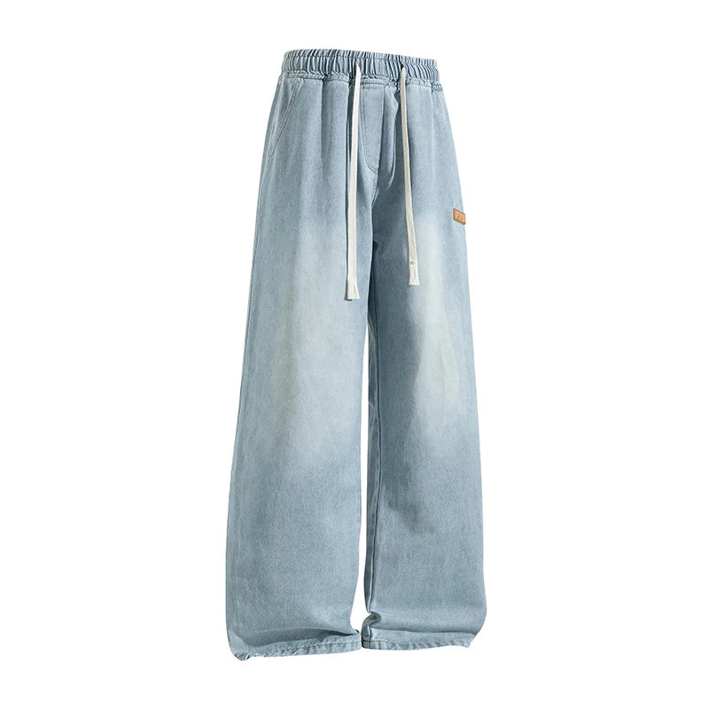 2026 Spring Summer Loose Straight Men's Jeans High Street Wide Leg