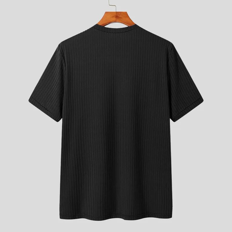 Summer Men's Clothing Light Luxury T Shirt Leisure Long Sleeve O Neck