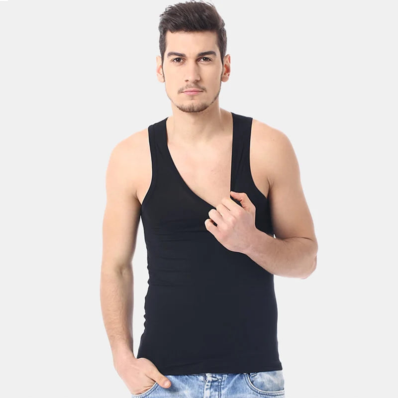 1/3 Piece Men's Four Season Solid Color Plus Size Vest Comfortable