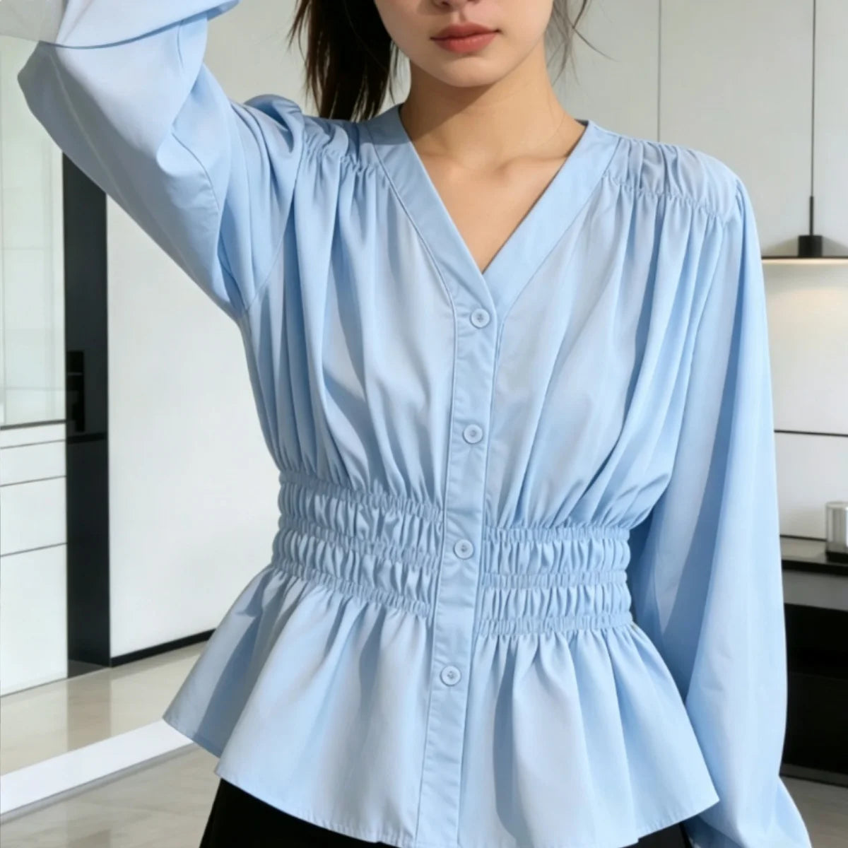 200 Pounds Plus Size Office Lady Shirt And Blouse Solid Top Women