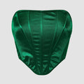 Satin Elastic Corset Women Sexy Off Shoulder Backless Corp Top
