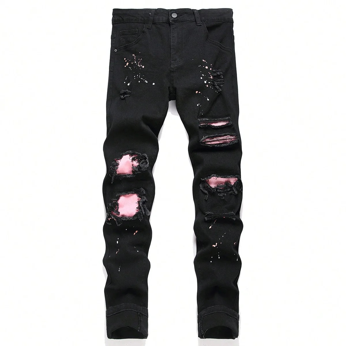 Men y2k Stretchy Skinny Denim Jeans For Men Casual pants Ripped