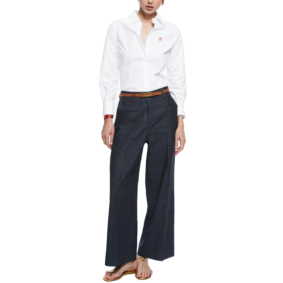 CHCH 2024 Summer New Women Shirts Solid Color Slim Shirt Waist Design