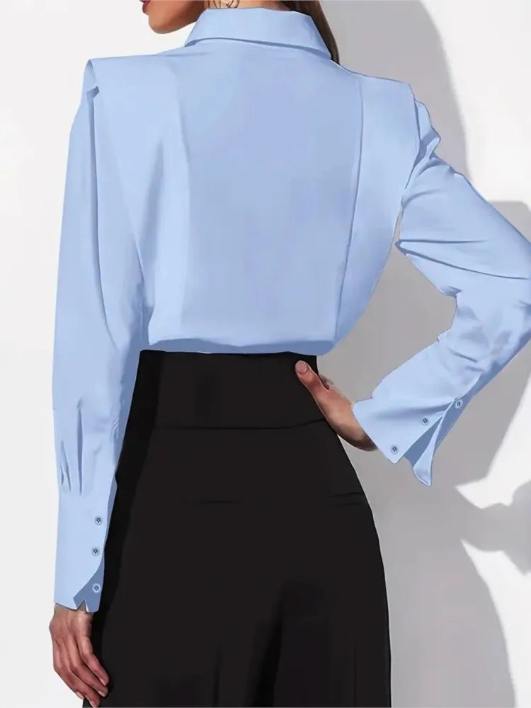 Autumn New White Shirt Women's Fashion Elegant Casual Long Sleeve