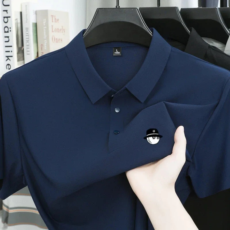 Summer Ice Silk Short Sleeve Men's Golf Brand new Polo Shirt Fashion