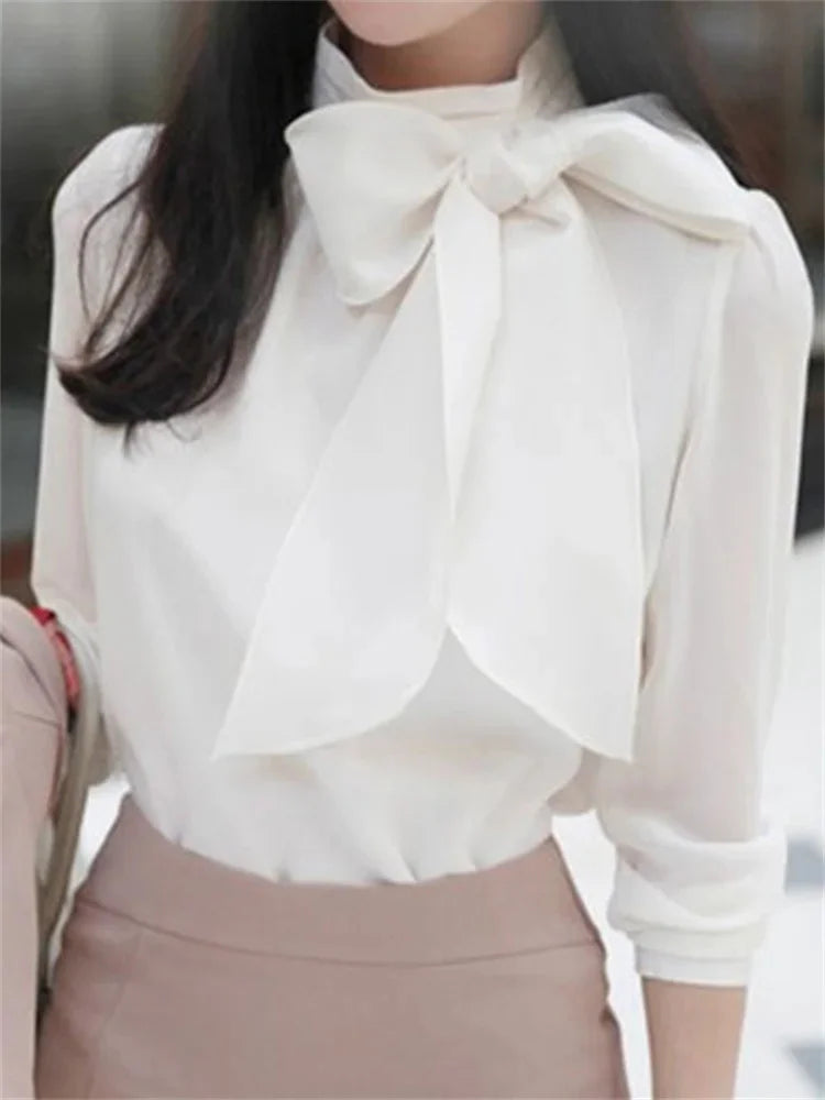 Women Spring Summer Style Chiffon Blouses Shirts Lady Casaul Long