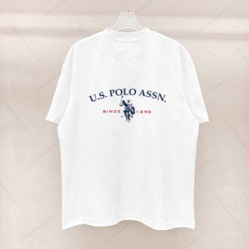 Simple Style Men's Cotton T-shirt Polo Letter Graphic Printing Casual