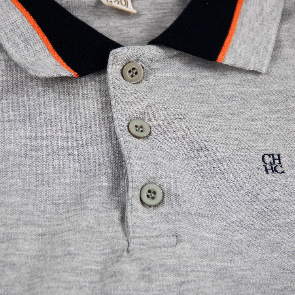 CH Kids Boy Short Sleeve Polo Shirt Contrast Edge Collar Embroidered