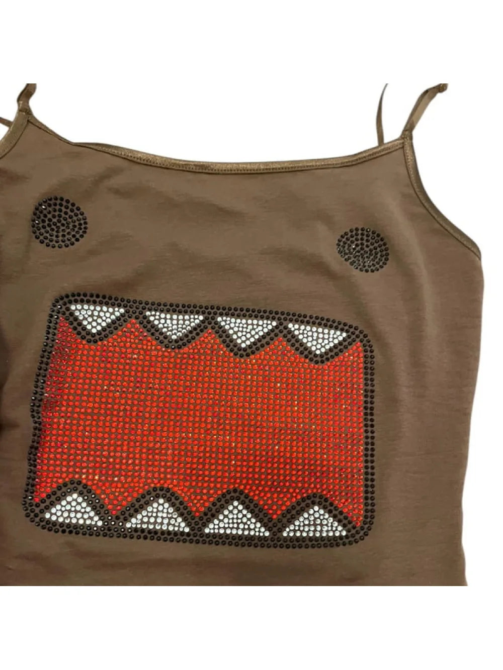 Harajuku Style Retro Rhinestone Cartoon Tank Top Womens Summer Casual