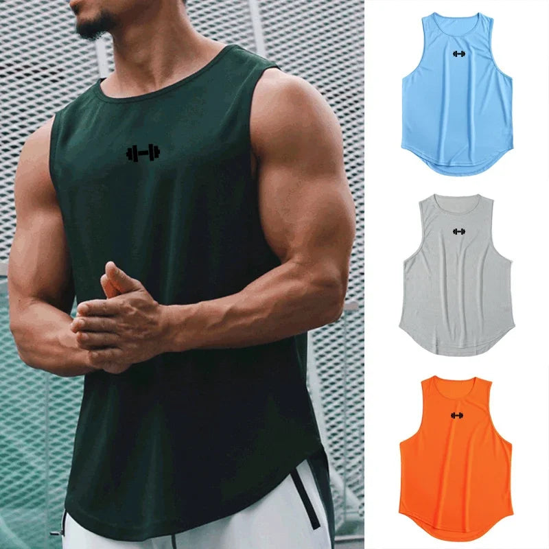 Gym Fitness Bodybuilding Sport Vests Mesh Breathable Quick Dry Running