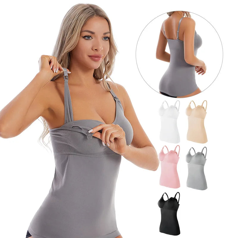 Summer Solid Clolor Sleeveless Nursing Clothes Women Pregnant Tank Top