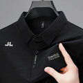 New Men's Business Casual Short Sleeved Shirt with Badge Solid Color