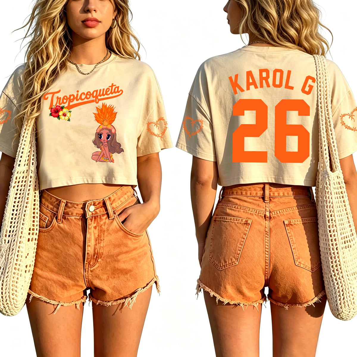 2026 Karol G Tour Cropped T-shirt Women Casual Short Sleeve Graphic