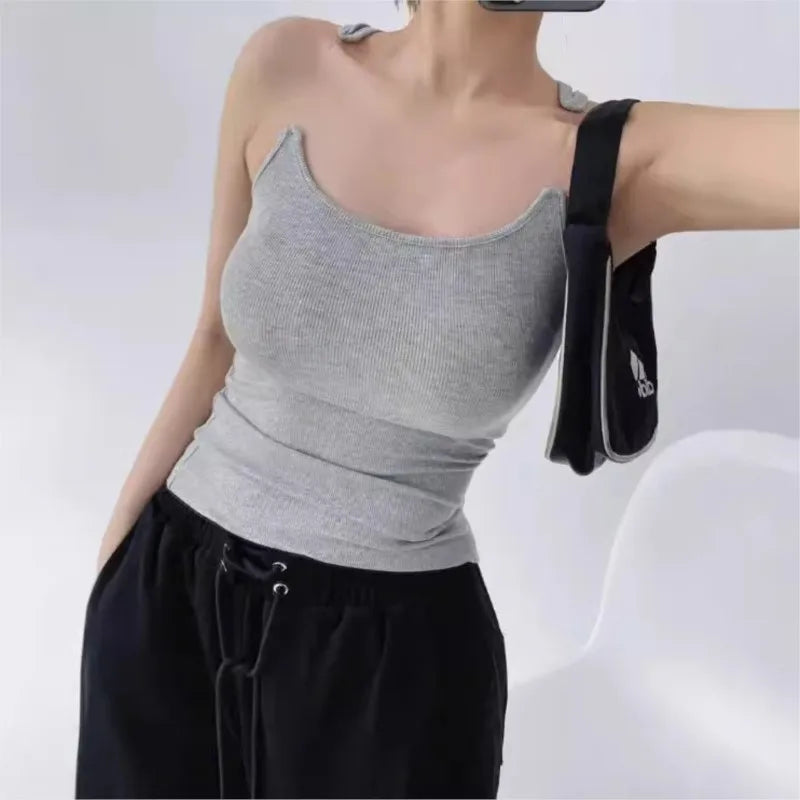 Women's Sexy Transparent Invisible Straps Tank Top Camisole Tee New