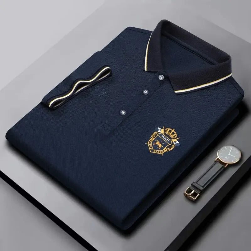 New Mens Embroidered Polo Shirts Summer Short Sleeve Shirt Luxury Top