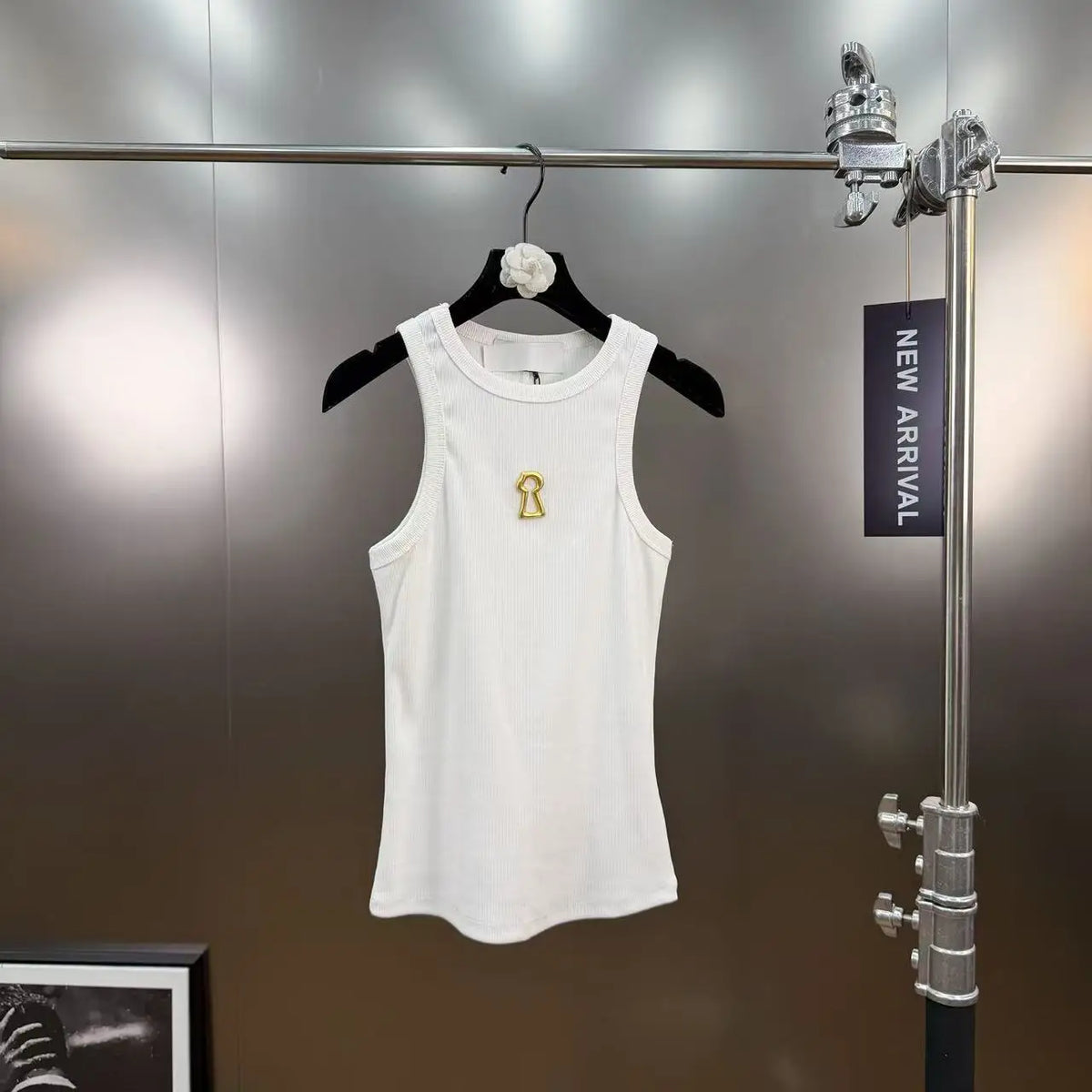 Cotton Tight Fitting Versatile Tanks Camisole Top Women's Round Neck