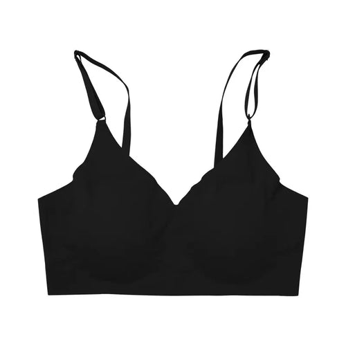 1 Pcs Seamless Wireless Bras, Soft & Comfy Solid Bra With Removable
