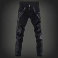 YASUGUOJI New 2024 Punk Style Fashion Slim Fit Pu Leather Patchwork