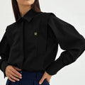 CH Womens CH Logo Embroidered Shirt Long Sleeve Structured Shoulder