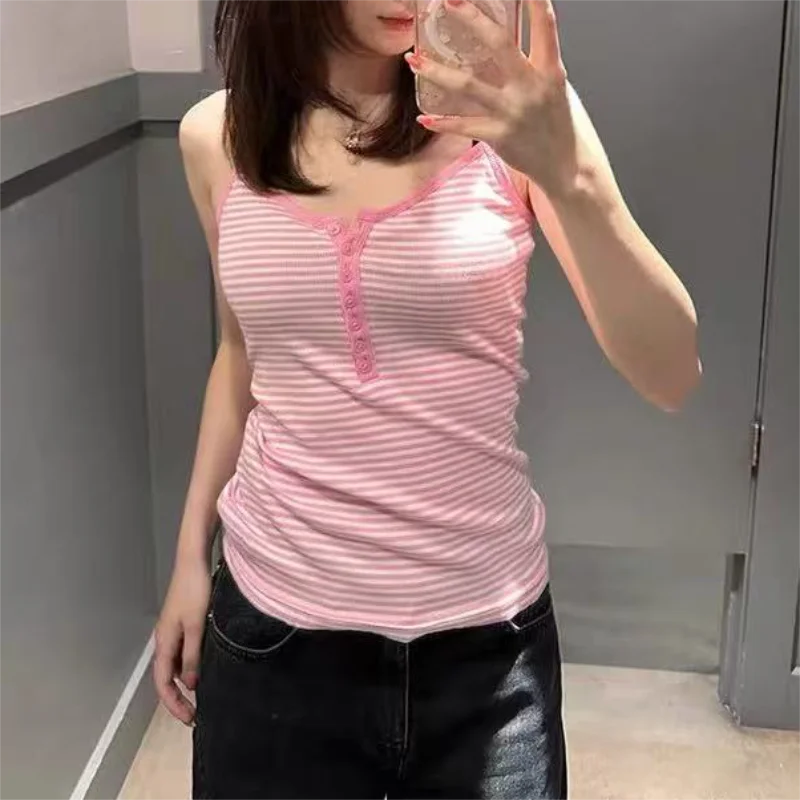 Fashion Summer Camis Women Y2K Spaghetti Strap Tops Sweet Off Shoulder