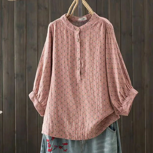 Women's Blouse Women Japanese Cotton Yarn Print Shirts & Blouses