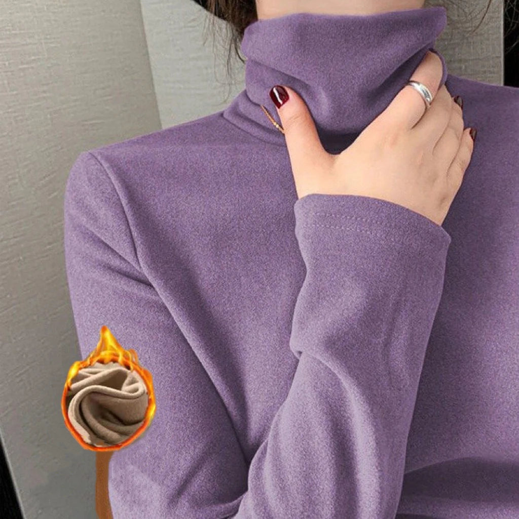 1pcs Women Autumn Winter Thickening Warm Long-sleeved T-shirt Pile