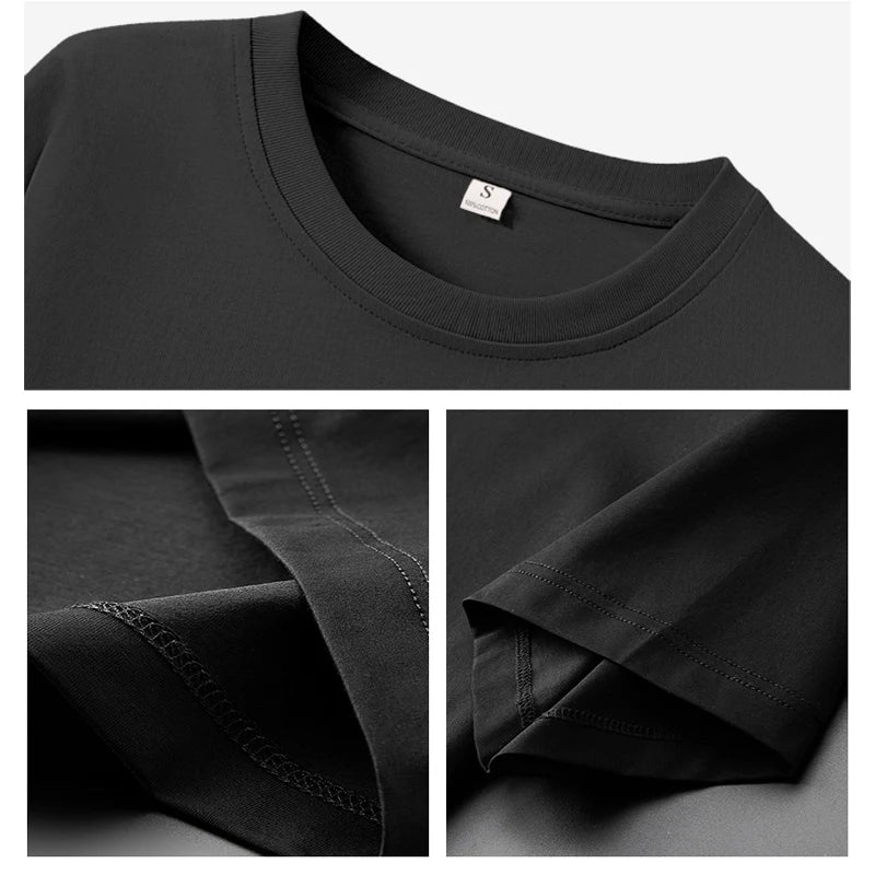 Cotton Short Sleeve Tops 220 Grams Heavy T-shirt Y2k Casual