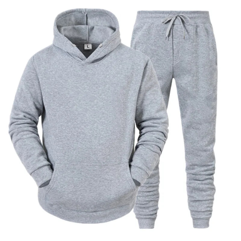 Men Sportswear Sweater Suit Hoodies + Pants Sports Clothing Spring