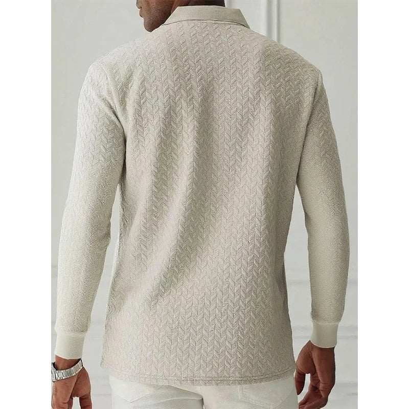 Men Long Sleeve Polo Shirt High Quality Male Clothing Office Polos