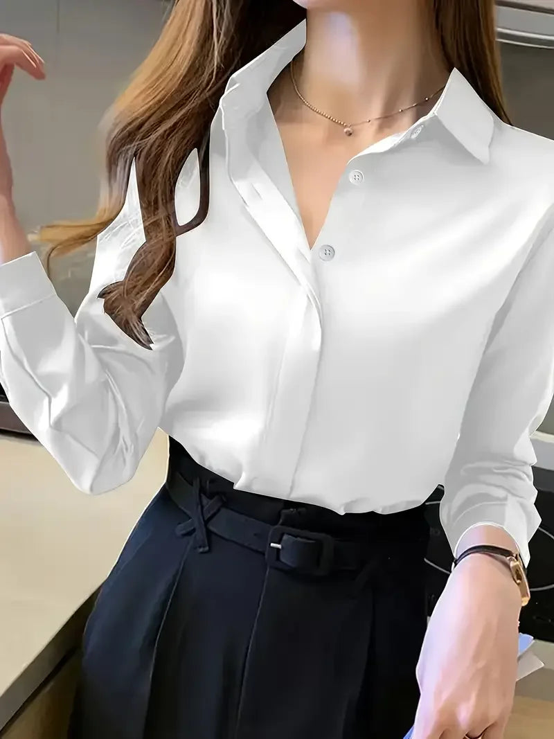 Temperament Loose Woman Shirt Fashion Casual Blouse Elegant long