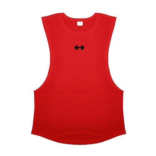 Gym Fitness Training Vests Cotton Breathable Side Slits Tank Tops Mens