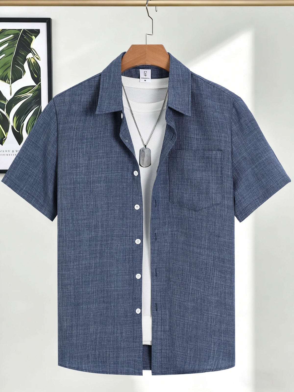 Men's Casual Linen Short Sleeve Shirts Drip Outfits Man Outfit Set