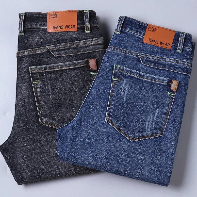 2025 Men New 28-40 Men's Classics Pants Straight Business Blue Black