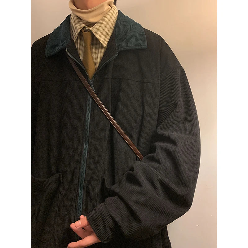 American Style Vintage 2024 Men Bomber Jacket Windbreakers Zipper