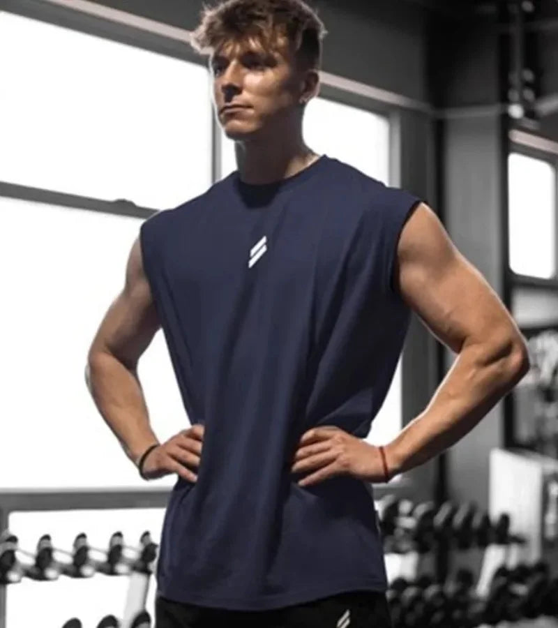 Summer Fitness Sports Tank Top Men's Breathable Loose Fit Training