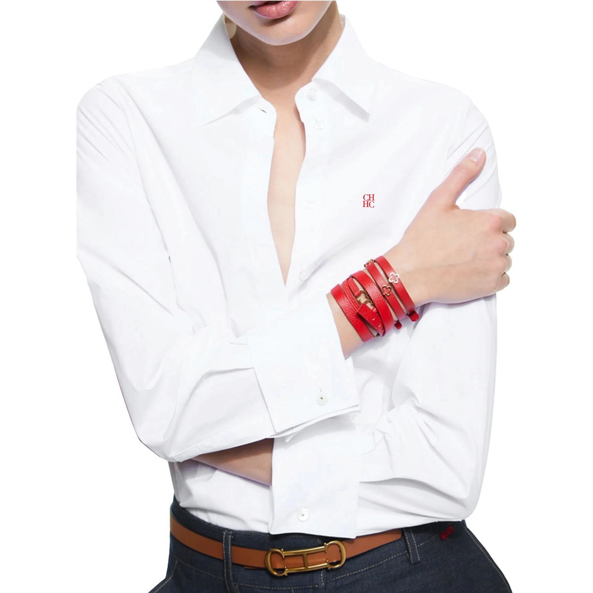 CHCH 2024 Summer New Women Shirts Solid Color Slim Shirt Waist Design