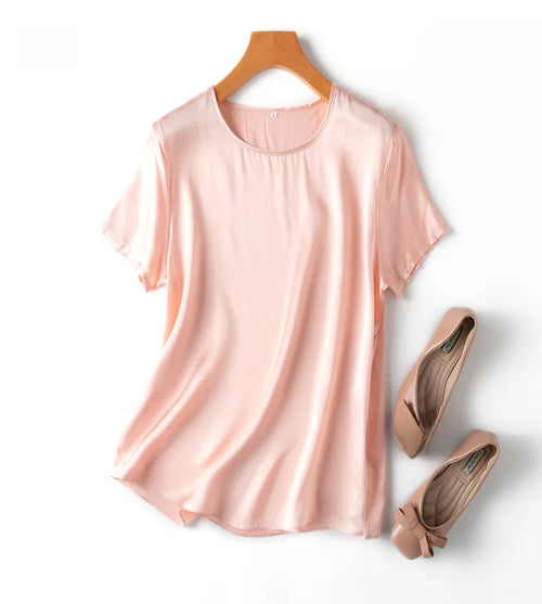 100% Mulberry Silk 19 Momme Charmeuse Silk Women Tank Top T-shirt