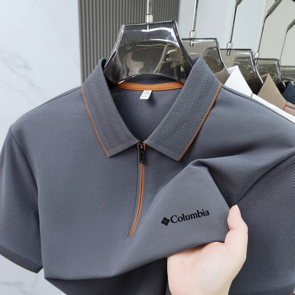 2026 Summer Men Short Sleeve Polo Shirt Unique Zipper Design Premium