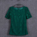 Plus Size Women  Lace  Blouse Shirt Casual Solid Hollow Women Clothing