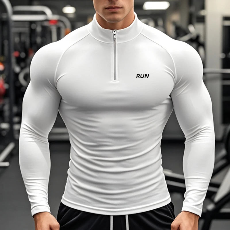 Running T-shirts Men Compression Long Sleeve Sports Polo Shirts