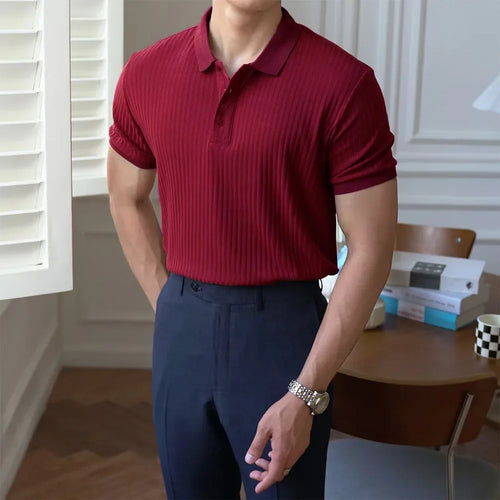 Men's Summer Short-sleeved Polo Slim Casual Sportswear Hundred Stretch